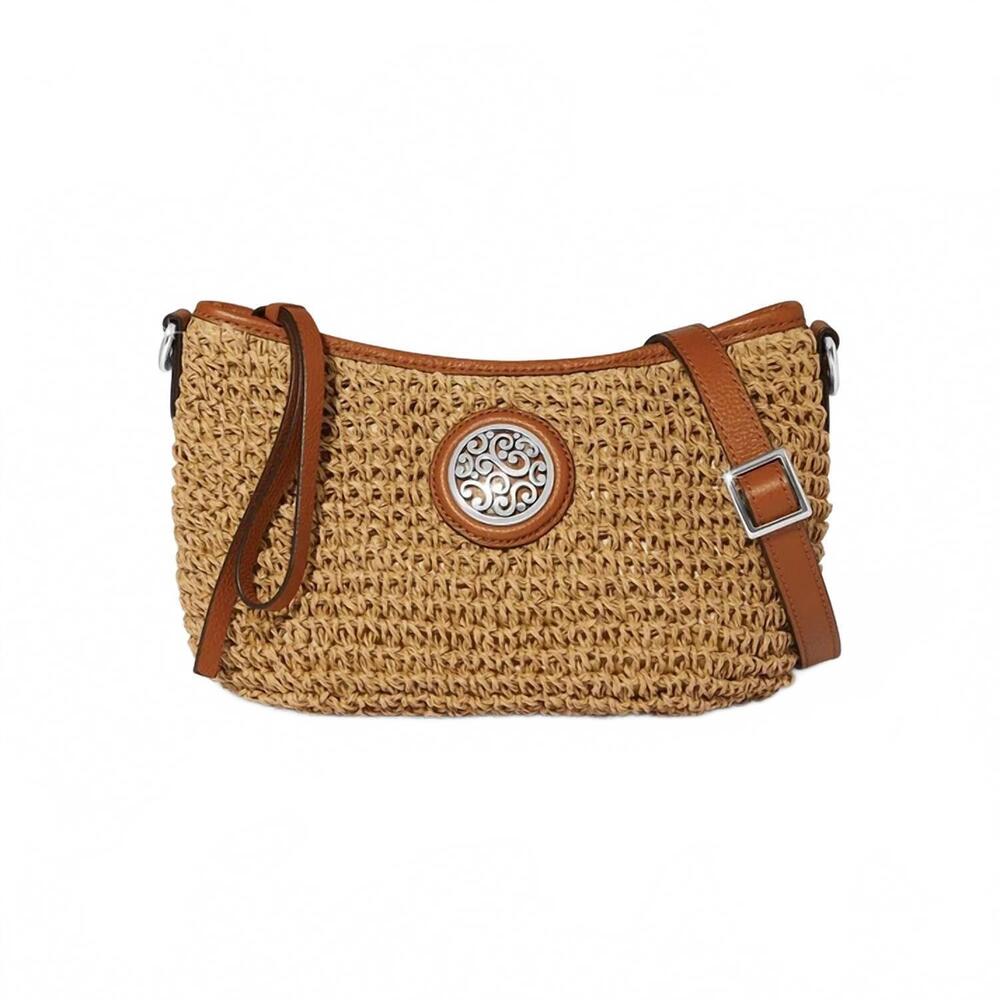 NEW BRIGHTON women's shelby straw pouch in luggage-wheat